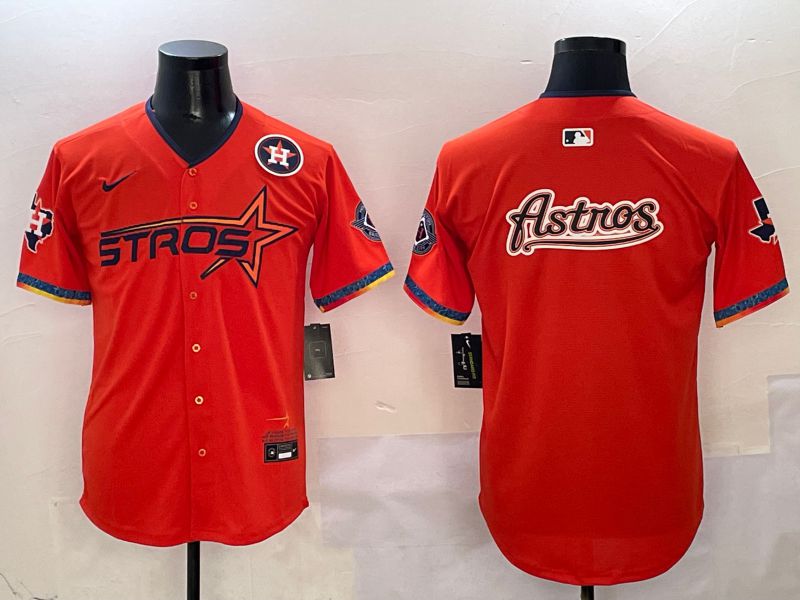 Men Houston Astros Blank Orange Five generation Joint Name 2025 Nike MLB Jersey style 11->houston astros->MLB Jersey